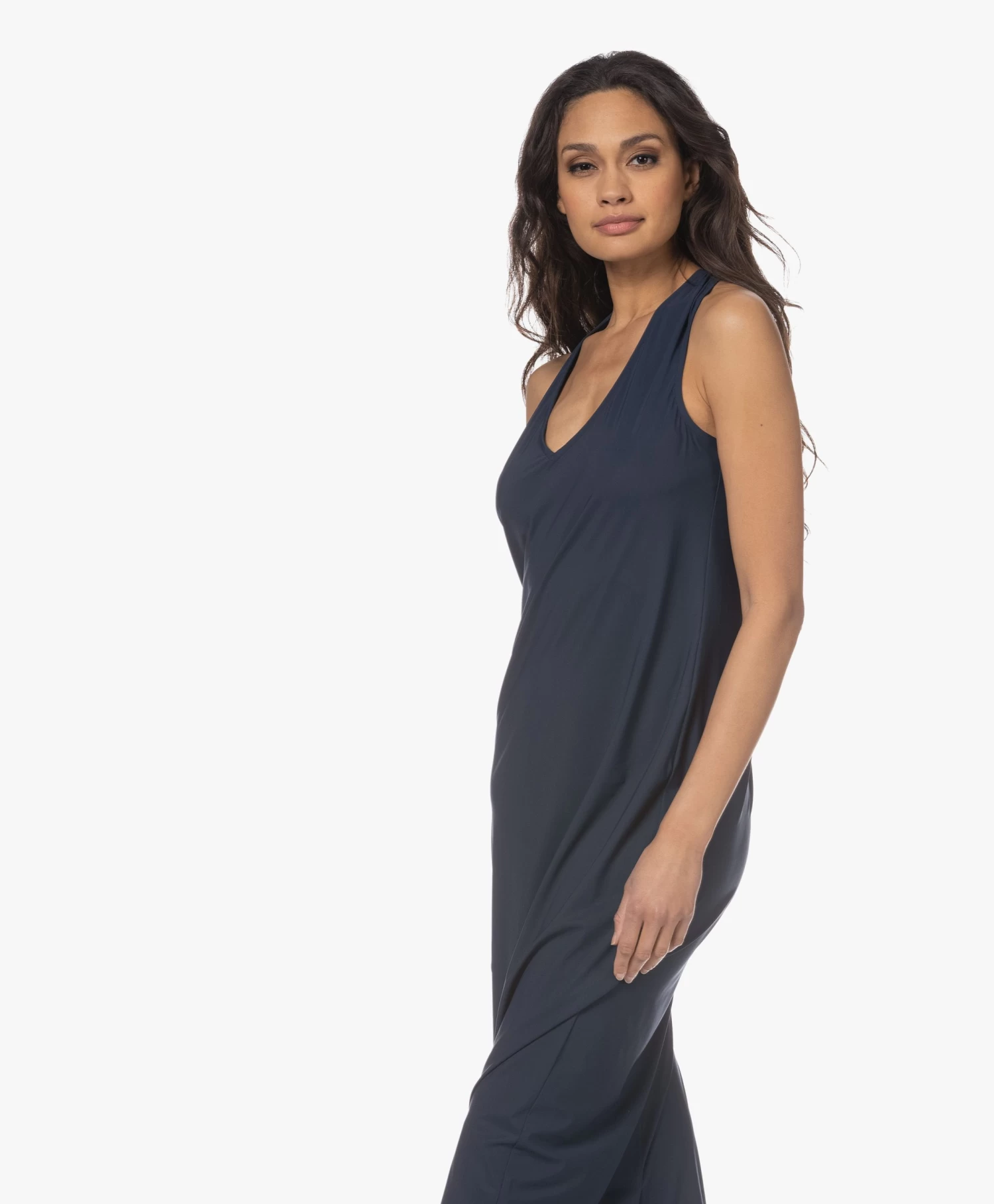 Japantky Ryos Mouwloze Travel Jersey Jurk - Navy 10 Japantky Ryos Mouwloze Travel Jersey Jurk - Navy - Afbeelding 8