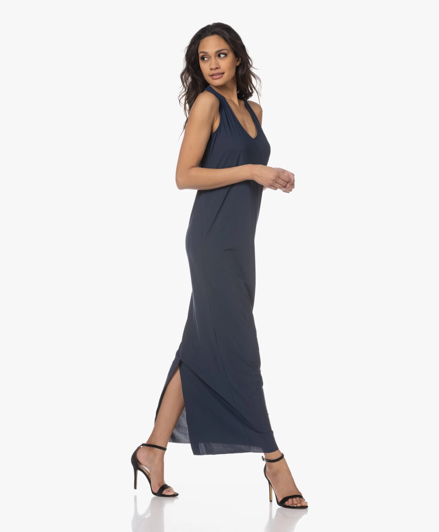 Japantky Ryos Mouwloze Travel Jersey Jurk - Navy 13 Japantky Ryos Mouwloze Travel Jersey Jurk - Navy - Afbeelding 11