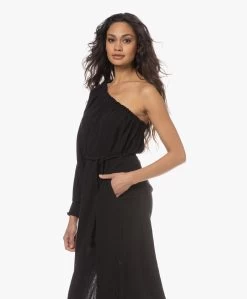 Xírena Aveline Mousseline One-Shoulder Midi Jurk - Zwart -JAMES PERSE WINKEL 230119 5be26a20 fd89 4a10 a846 023a8a435f02