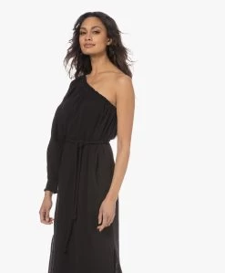 Xírena Aveline Mousseline One-Shoulder Midi Jurk - Zwart -JAMES PERSE WINKEL 230119 65dd4bfb 43ec 4cf9 b822 592aed6b08c8