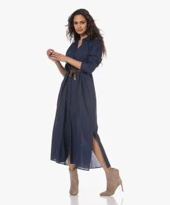 Xírena Boden Lichtgewicht Poplin Maxi Blousejurk - Navy -JAMES PERSE WINKEL 230119 95695dca d115 474d 8750 a3f860d57e76