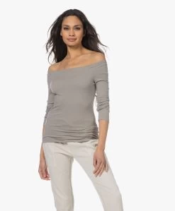 James Perse Fine Gauge Off-Shoulder Longsleeve - Concrete -JAMES PERSE WINKEL 230125 a0a3de69 ff98 48f0 a1b9 42af05c7f78c