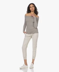 James Perse Fine Gauge Off-Shoulder Longsleeve - Concrete -JAMES PERSE WINKEL 230125 c8686d36 8f17 431e b05d 20402251f511