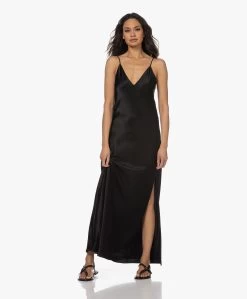 Rag & Bone Larissa Satijnen Maxi Jurk - Zwart