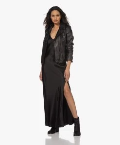 Rag & Bone Larissa Satijnen Maxi Jurk - Zwart -JAMES PERSE WINKEL 230201 ebb0905f 89be 4e35 ad93 99972b49a034