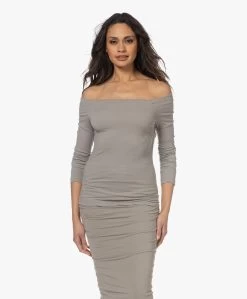 James Perse Fine Gauge Off-Shoulder Longsleeve - Concrete -JAMES PERSE WINKEL 230207 a2984f9f 196e 4b6e 8b13 f18792ed3f4b