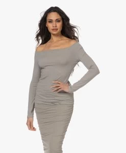 James Perse Fine Gauge Off-Shoulder Longsleeve - Concrete -JAMES PERSE WINKEL 230207 e307c4bb 5947 4410 876b 262742cb6e7e