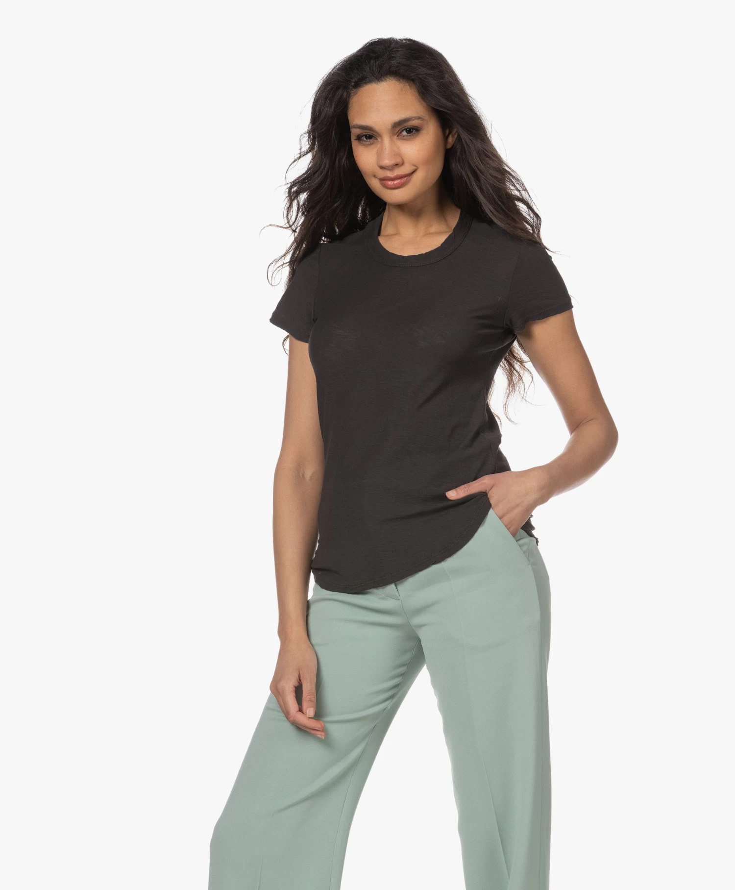 James Perse Supima Slub Jersey T-Shirt - Carbon 5 James Perse Supima Slub Jersey T-Shirt - Carbon - Afbeelding 3