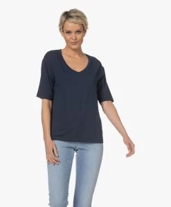 Woman By Earn Hannah Modal V-Hals T-Shirt - Navy -JAMES PERSE WINKEL 230222 2d0b3d88 e219 47cc b008 7198a3500a50
