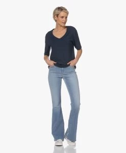 Woman By Earn Hannah Modal V-Hals T-Shirt - Navy -JAMES PERSE WINKEL 230222 afb30304 4523 4c5b ad10 f20f0fbada14