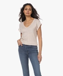 By-Bar Mila Linnen Jersey T-Shirt - Oyster