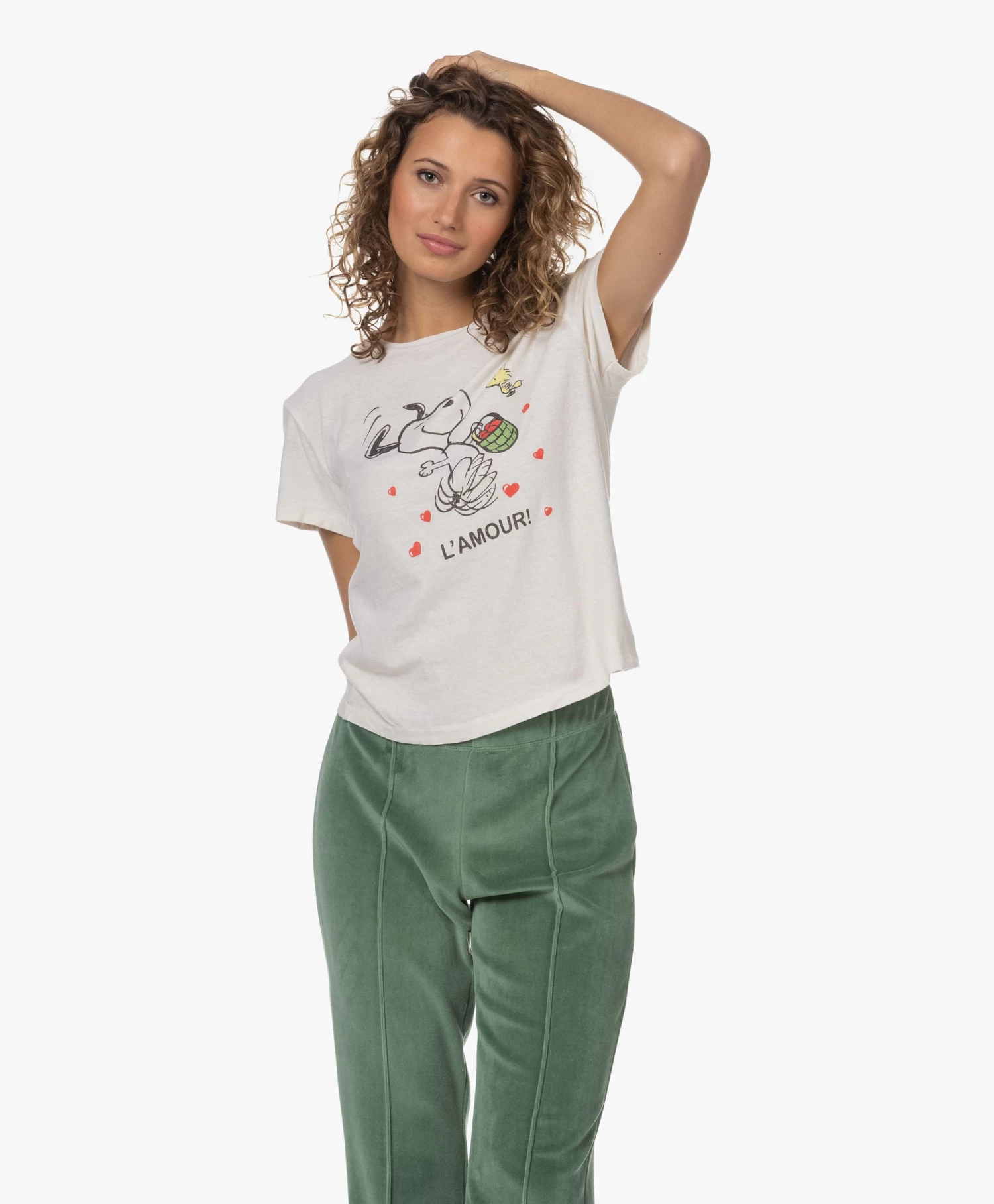 Re/Done Classic L'Amour Snoopy Print T-Shirt - Vintage White 10 Re/Done Classic L'Amour Snoopy Print T-Shirt - Vintage White - Afbeelding 8