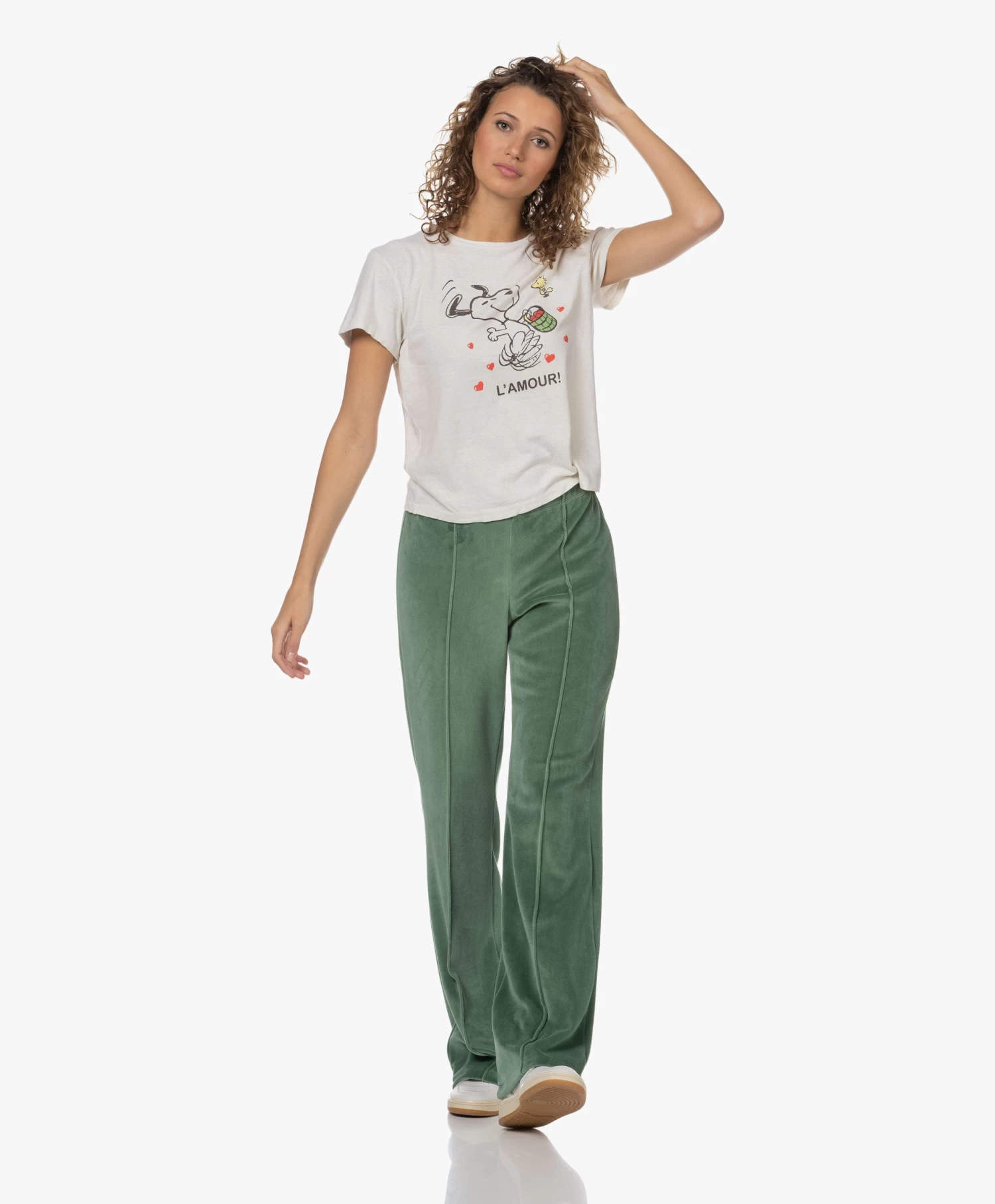 Re/Done Classic L'Amour Snoopy Print T-Shirt - Vintage White 12 Re/Done Classic L'Amour Snoopy Print T-Shirt - Vintage White - Afbeelding 10