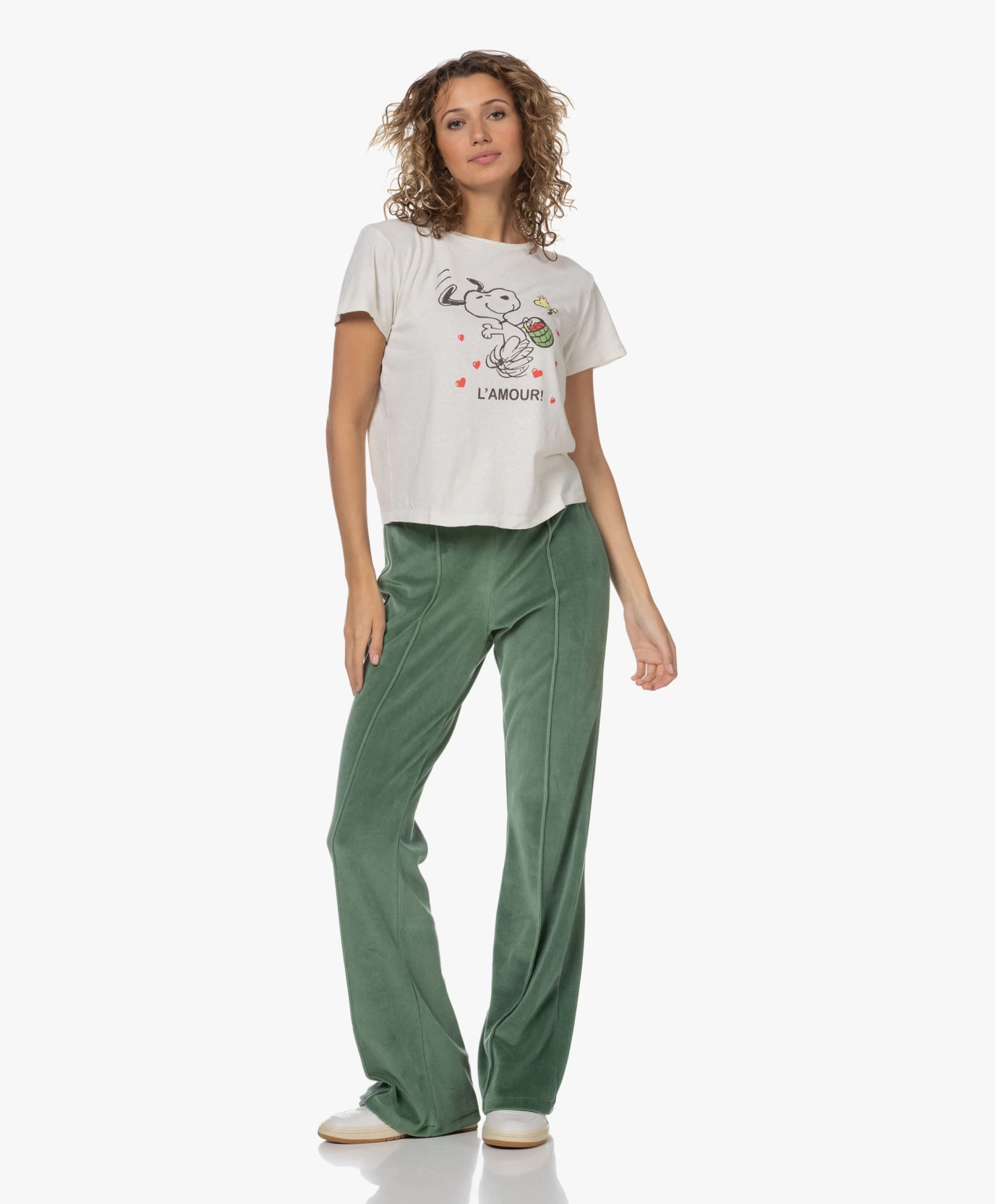 Re/Done Classic L'Amour Snoopy Print T-Shirt - Vintage White 8 Re/Done Classic L'Amour Snoopy Print T-Shirt - Vintage White - Afbeelding 6