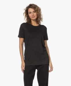 Iro Luciana Linnen Ronde Hals T-Shirt - Off-Black -JAMES PERSE WINKEL 230301 bcd59cae abc3 4d91 86d7 d8880e1337eb