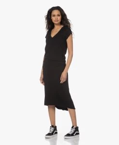 James Perse Aangerimpelde Jersey Midi Rok - Zwart -JAMES PERSE WINKEL 230307 9f0d80a0 de8f 4464 acdc 3b18541355d0