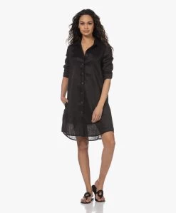 Resort Finest Monica Linnen Blousejurk - Zwart