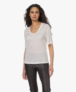 By Malene Birger Amaringa Lyocell En Linnen T-Shirt - Soft White -JAMES PERSE WINKEL 230308 23550079 ce45 4dd5 952f 81c4bd9abd9b