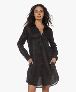 Resort Finest Monica Linnen Blousejurk - Zwart -JAMES PERSE WINKEL 230308 6126612d 7892 4422 8c5d 57e0c5136126