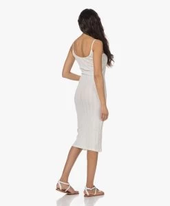 Gai+Lisva Irena Katoenen Rib Jersey Midi Jurk - Off-White -JAMES PERSE WINKEL 230308 9783d816 ec15 477b a508 0683c6111329