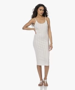 Gai+Lisva Irena Katoenen Rib Jersey Midi Jurk - Off-White -JAMES PERSE WINKEL 230308 c9b9ac4d ce70 42a8 a395 ea9254004b1c