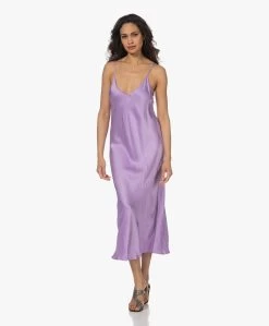 Resort Finest Satijnen Midi Slip Dress - Lila