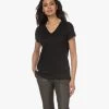 Gai+Lisva Simone Linnen V-Hals T-Shirt - Zwart -JAMES PERSE WINKEL 230314 969c9ee1 231c 4a09 95f3 9ce691f335e4