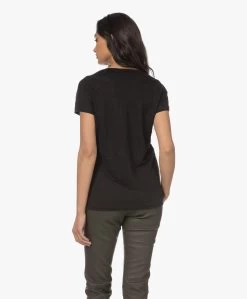 Gai+Lisva Simone Linnen V-Hals T-Shirt - Zwart -JAMES PERSE WINKEL 230314 bfbca1c2 bd94 4375 bf75 41cfb4141ef9