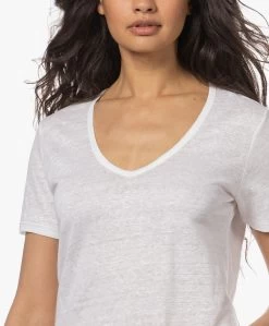 Closed Linnen V-Hals T-Shirt - Wit -JAMES PERSE WINKEL 230320 8186ffdb c418 4ca7 8eea 8f79d9dd5a4c