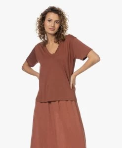 By-Bar Lilly Tencelmix V-Hals T-Shirt - Bricks -JAMES PERSE WINKEL 230329 47d863ed 90e1 412d 8188 0204474fd8f2