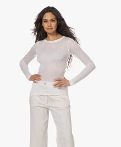 Gai+Lisva Fermi Zijdemix Pointelle Longsleeve - Wit -JAMES PERSE WINKEL 230330 53f85304 9b06 45f1 93ce b6e551371ca8