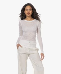 Gai+Lisva Fermi Zijdemix Pointelle Longsleeve - Wit