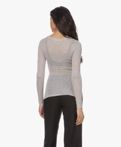 Gai+Lisva Fermi Zijdemix Pointelle Longsleeve - Lichtgrijs Mêlee -JAMES PERSE WINKEL 230404 17ed0de2 b10a 4631 a040 f6f333ff4089
