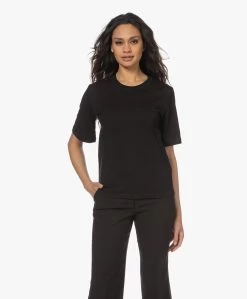 By Malene Birger Hedil Boxy Katoenen T-Shirt - Zwart