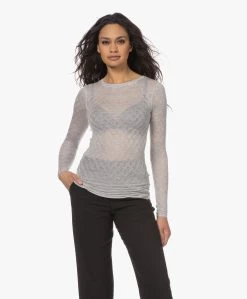 Gai+Lisva Fermi Zijdemix Pointelle Longsleeve - Lichtgrijs Mêlee -JAMES PERSE WINKEL 230404 7adbe4aa 3eb2 4da7 899b 0fe166d4dc22