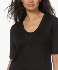 By Malene Birger Amaringa Lyocell En Linnen T-Shirt - Zwart -JAMES PERSE WINKEL 230404 e01d04b6 3ed7 4ee6 a532 3efe60efb074