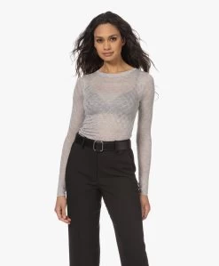 Gai+Lisva Fermi Zijdemix Pointelle Longsleeve - Lichtgrijs Mêlee -JAMES PERSE WINKEL 230404 f2131f92 b241 40fb 8d9f 44197baa5fe9