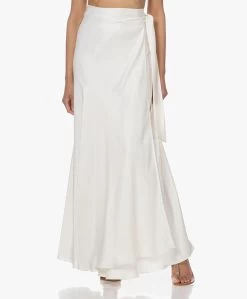 Viveh Mica Satijnen Maxi Wikkelrok - Coconut Milk