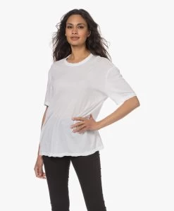 James Perse Oversized Crêpe Jersey T-Shirt - Wit -JAMES PERSE WINKEL 230412 cf77945b 92df 4631 a780 28256d673aba