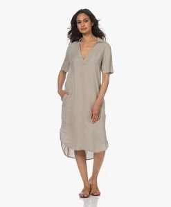 James Perse Rechte Linnen Jurk - Silt Pigment