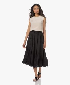 Joseph Sully Habotai Zijden Crinkle Midi Rok - Zwart -JAMES PERSE WINKEL 230424 18444ec5 840b 48b9 ba8f 00f7315309f1