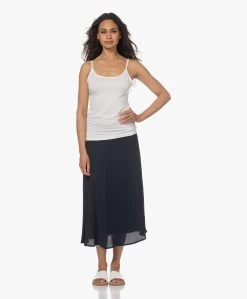 Lasalle Viscose Crêpe A-Lijn Midi Rok - Navy -JAMES PERSE WINKEL 230425 347edda0 2909 4c84 9e2e 0cc7bb02298a