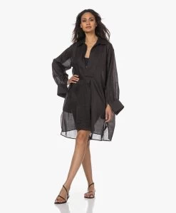 Su Paris Popi Ramie Jurk - Zwart