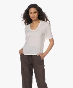 By Malene Birger Amaringa Lyocell En Linnen T-Shirt - Soft White