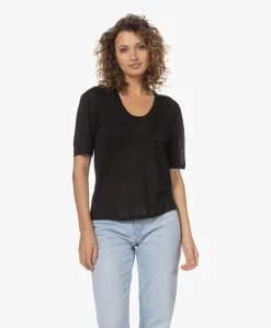 By Malene Birger Amaringa Lyocell En Linnen T-Shirt - Zwart -JAMES PERSE WINKEL 230510 98d04cf3 7b1c 4ced 94f4 65f25848f951