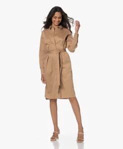 Lasalle Poplin Blousejurk Met Ceintuur - Camel -JAMES PERSE WINKEL 230517 1f4b6b6a ea66 435d adf3 00a1a17ada09