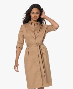 Lasalle Poplin Blousejurk Met Ceintuur - Camel -JAMES PERSE WINKEL 230517 317c1392 234f 4952 8d6e 9a44e6f69fd1
