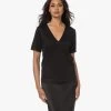 By Malene Birger Amika V-Hals Lyocell T-Shirt - Zwart