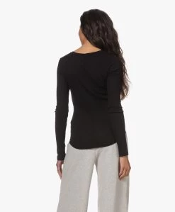 Michael Stars Kit Henley Rib Jersey Longsleeve - Zwart -JAMES PERSE WINKEL 230524 4ef49fd0 6ded 454c 896a 082a4cf2919a