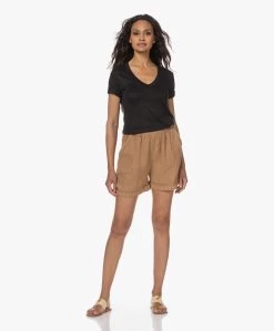 Resort Finest Linnen V-Hals Korte Mouwen T-Shirt - Zwart -JAMES PERSE WINKEL 230524 7f2cd89b 767c 4e11 844c 77ffec510de2